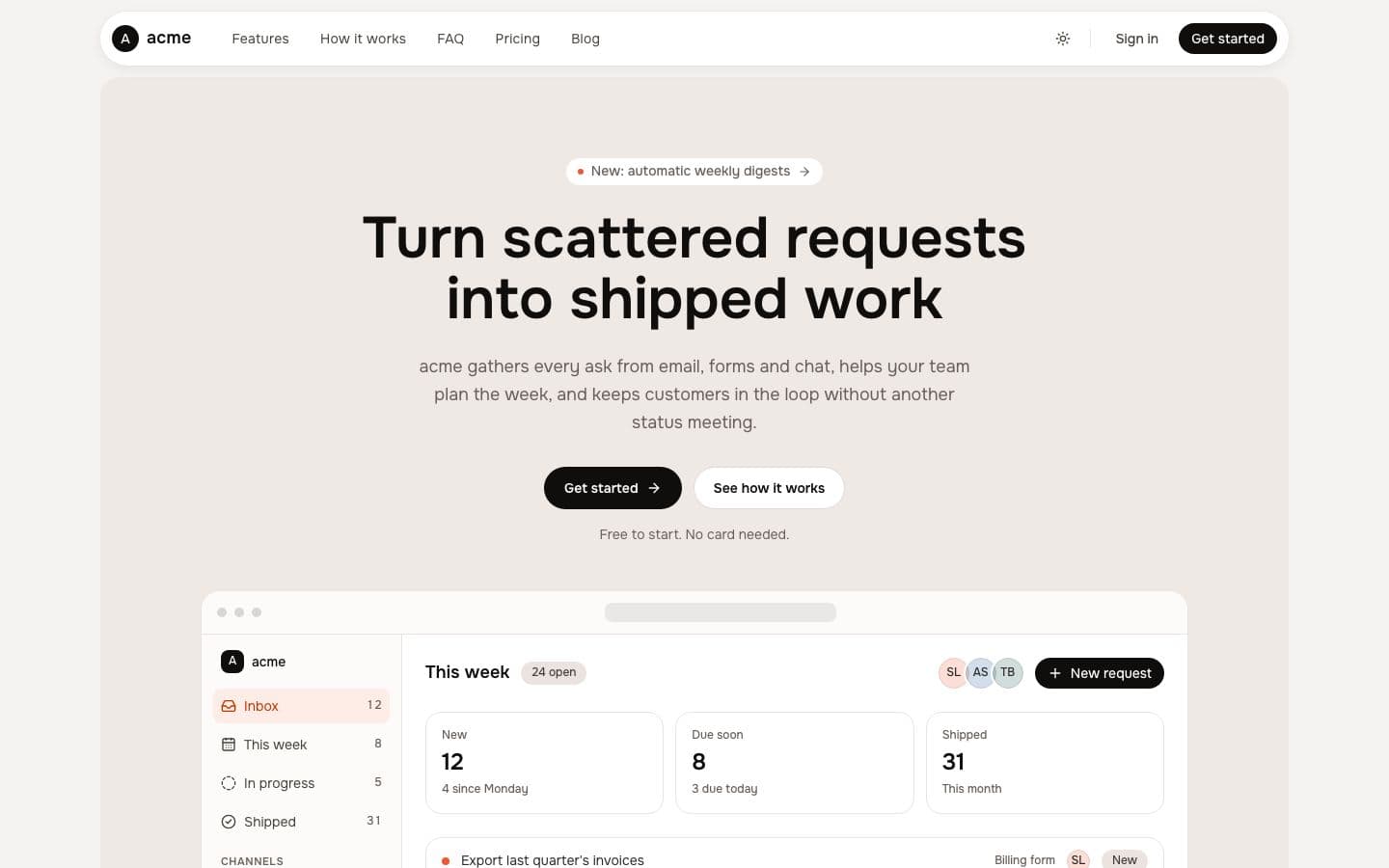 Ivory: the landing page in light