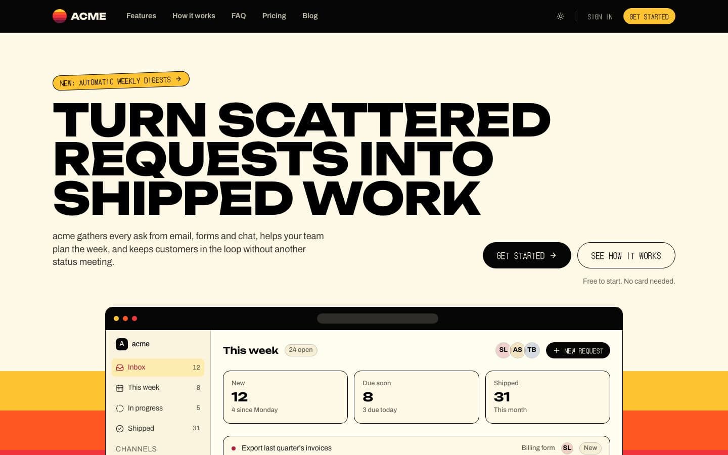 Sticker: the landing page in light