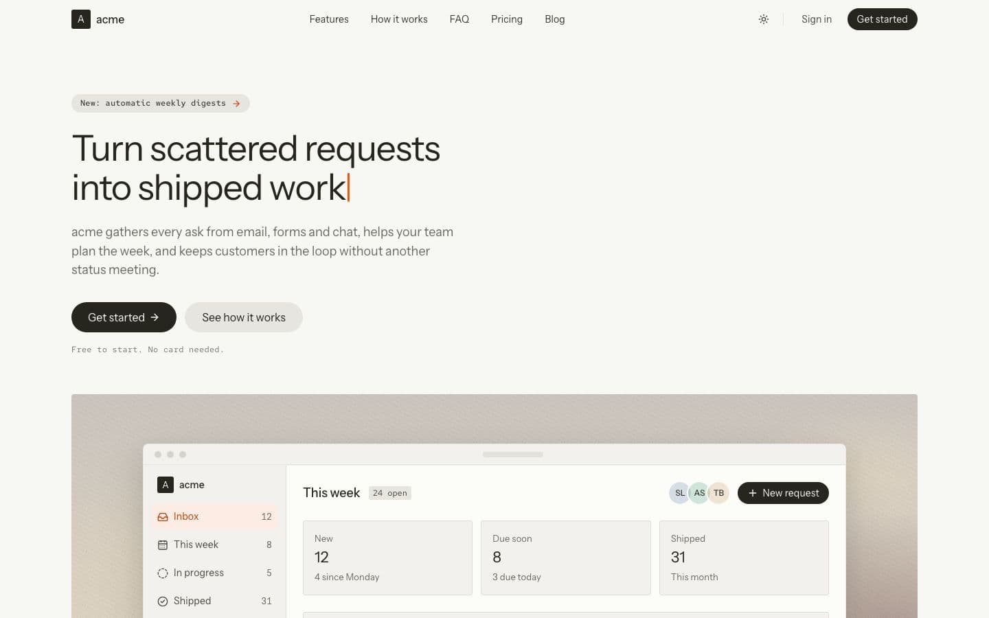Workshop: the landing page in light