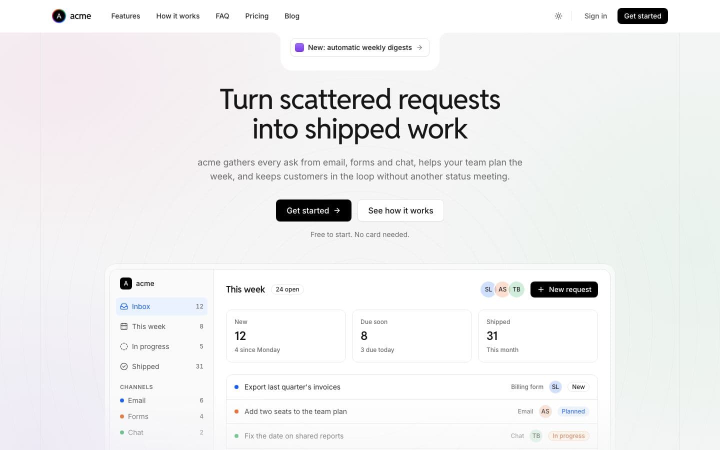 Daylight: the landing page in light