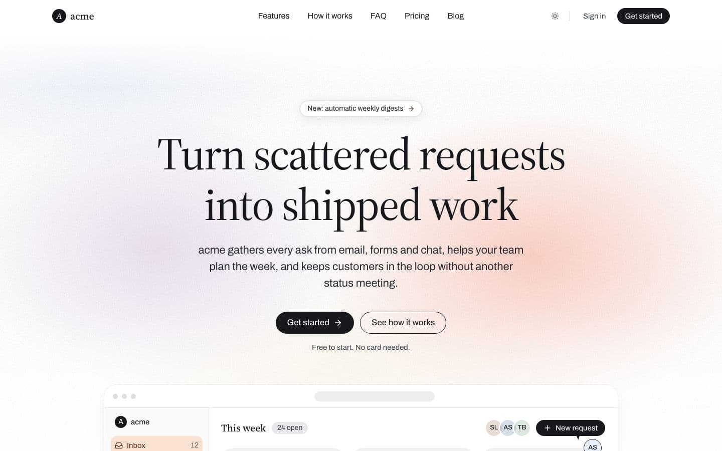 Paper: the landing page in light